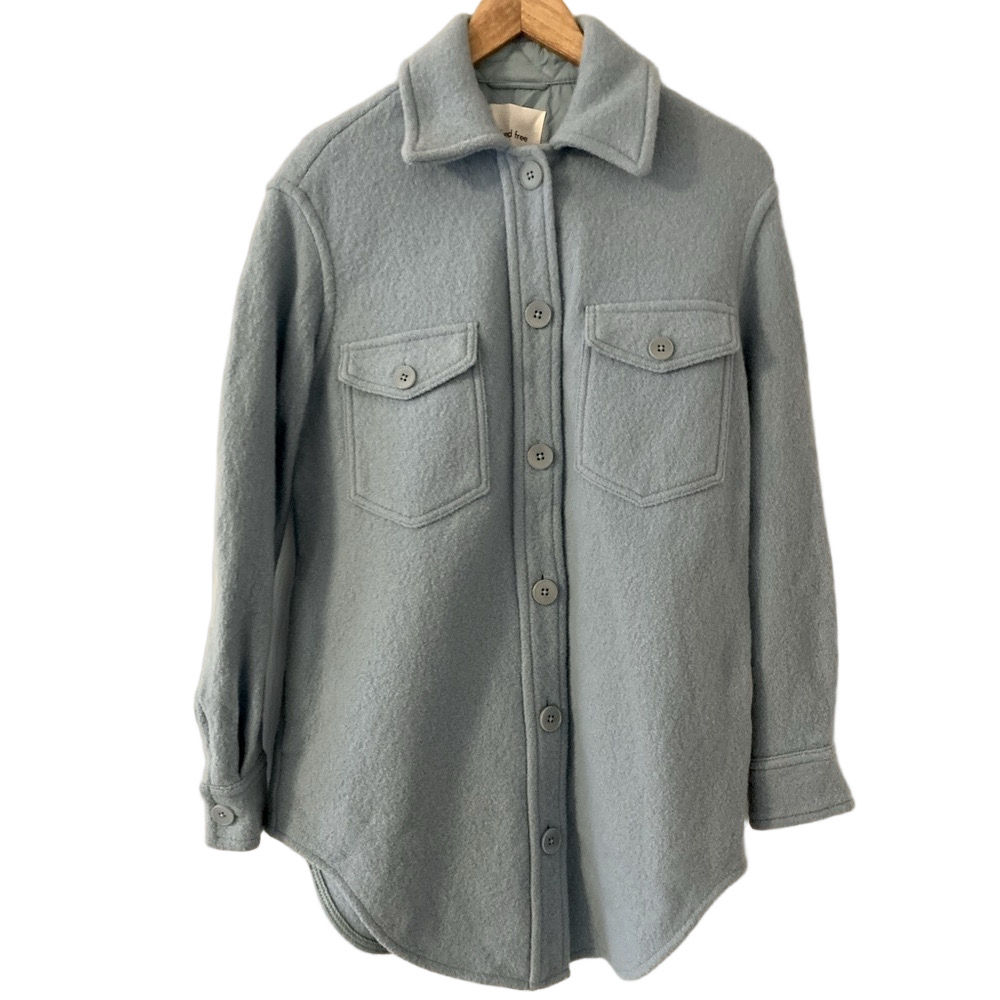 Wilfred Light Blue Wool Jacket - Size 2XS (over-sized)